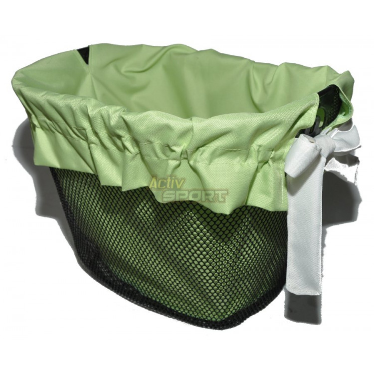 Vložka do košíka zelená s bielymi stuhami